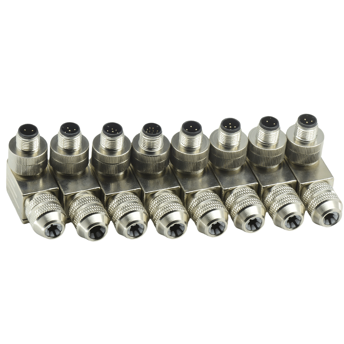 M12组装式金属款屏蔽系列 公弯头 ABD编码 螺钉压接 线径PG7